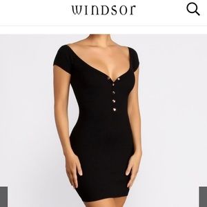 Mini Sweater Dress-Black